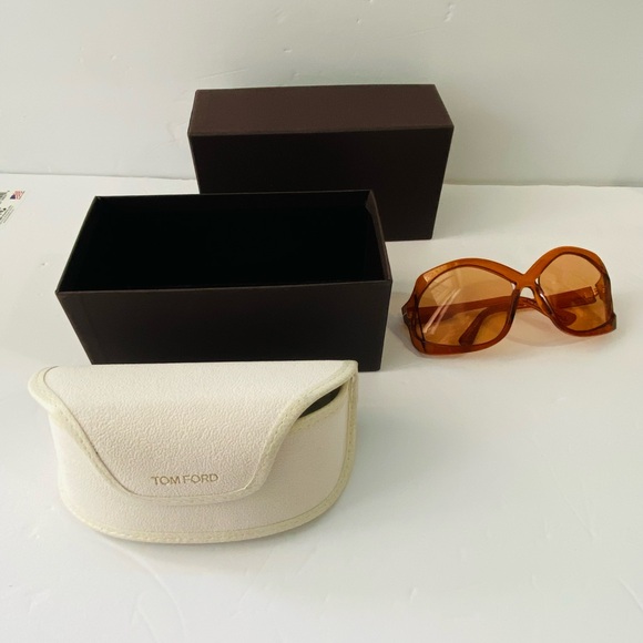 Tom Ford Cheyenne TF903 903 Sunglasses Crystal Orange 48E Authentic 68mm - Picture 6 of 13